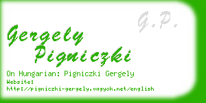 gergely pigniczki business card